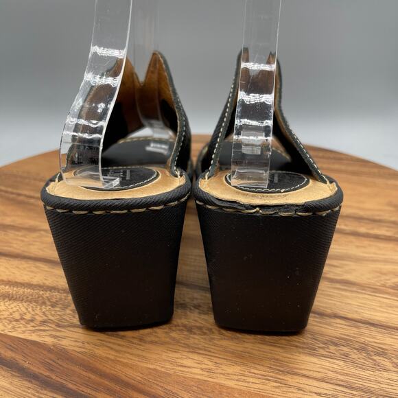 Born Sandals Womens Size 9 M Black Leather Comfort Casual Going Out Slipon Shoes - Picture 4 of 9